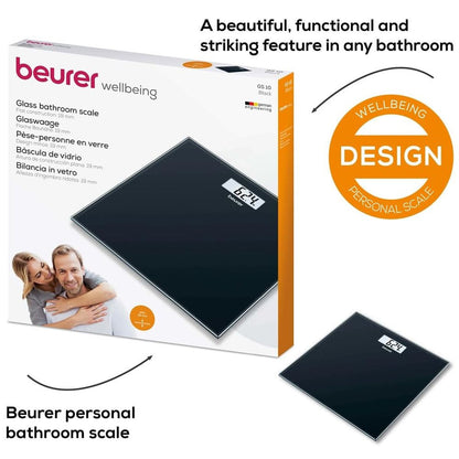 Beurer Digitale Personenwaage Beurer Gs10 Schwarz Glas 180 Kg