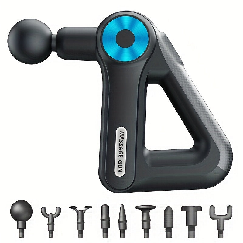 9-Speed Rechargeable Fascia Massage Gun with 9 Heads